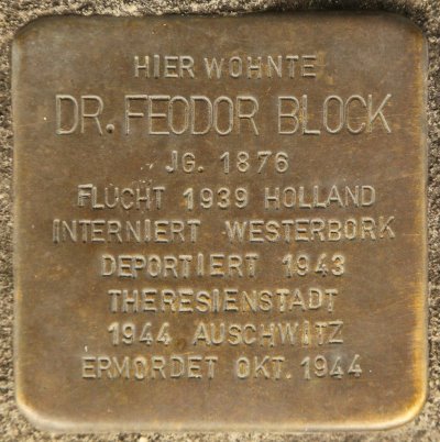 Stolperstein Dr.Feodor Block Stolperstein Dr.Feodor Block