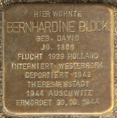 Stolperstein Bernhardine Block