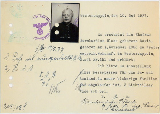 Passantrag Bernhardine Block Passantrag Bernhardine Block