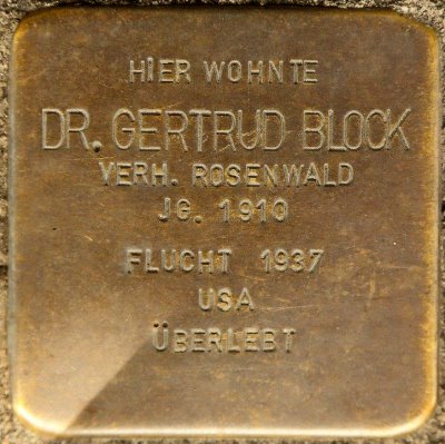Stolperstein Dr. Gertrud Rosenwald Stolperstein Dr. Gertrud Rosenwald